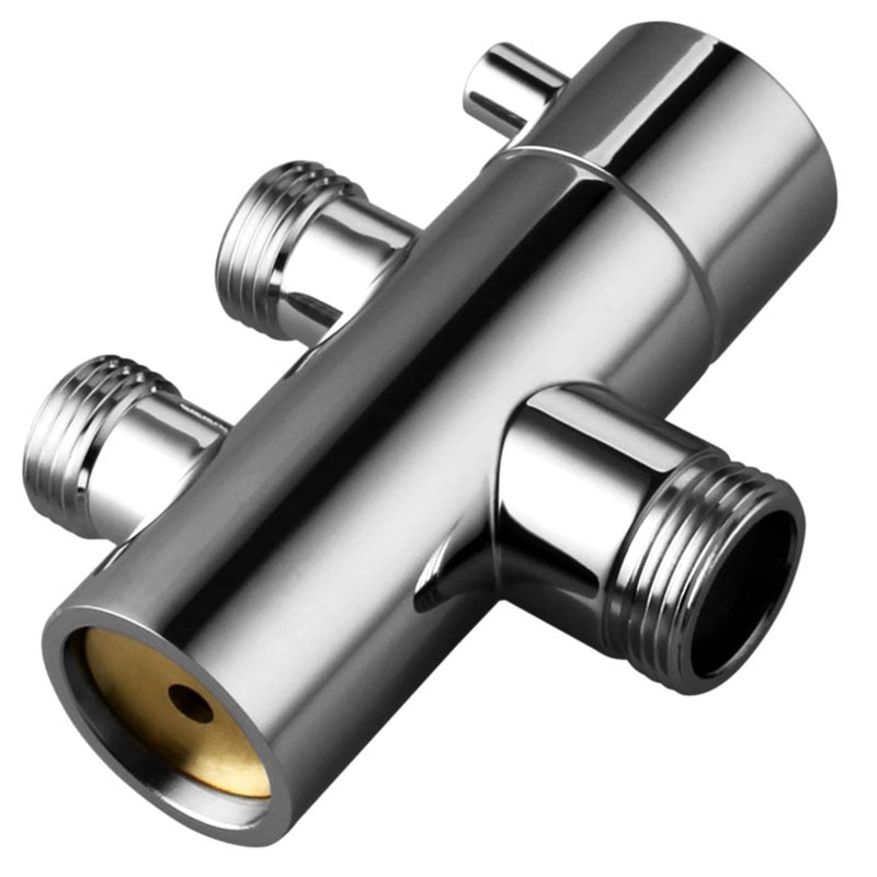Dusche Wasserhahn Umsteller 3 Weg Dusche Arm Umsteller 2 Funktionen Wasserhahn Ventil für Dusche Rührgerät Durcheinander Körper Verchromt