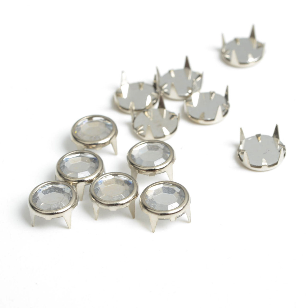 200 stücke 8mm Acryl Edelstein Armbinde DIY Runde Bolzen-Flecken Spikes Niet, Bekleidung NäHenne, bekleidung NäHenne Kleidungsstück Nieten