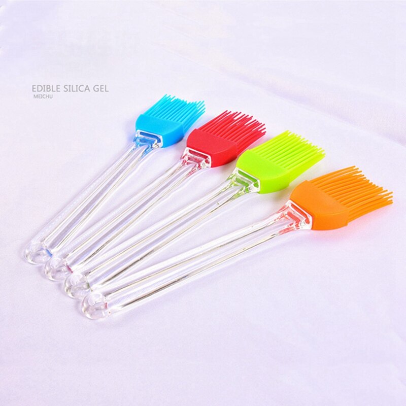 1 stücke Zufällige Farbe Kieselsäure Gel Pinsel Hohe Temperatur Backen Grill Pinsel Backen Werkzeug Kieselsäure Gel Öl Pinsel PP Griff