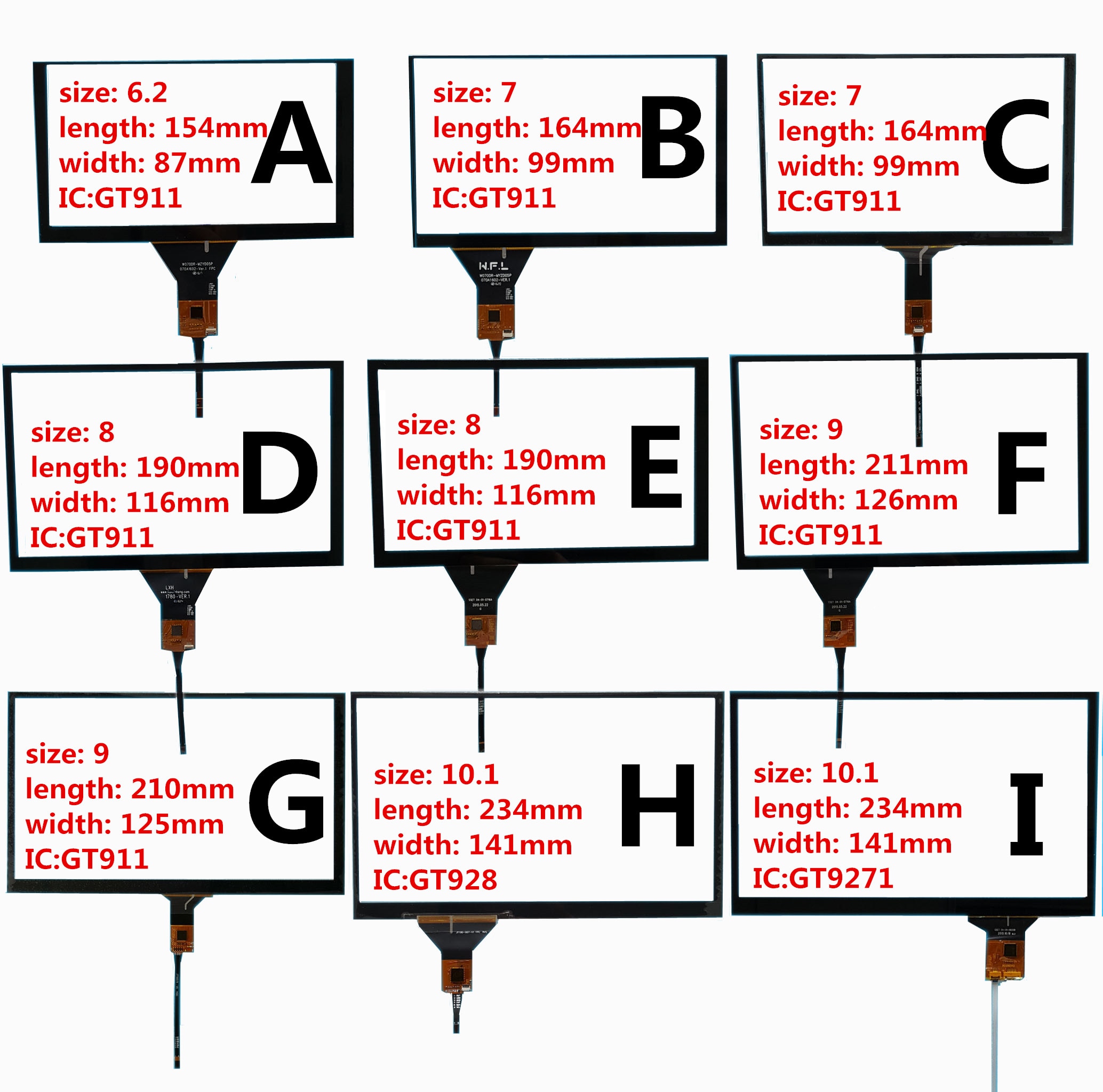 6.2/7/8/9/10,2 zoll GT911 GT9271 Kapazitiven Universal- Digitizer Für Auto DVD GPS Navigation Multimedia Touchscreen Tafel Glas
