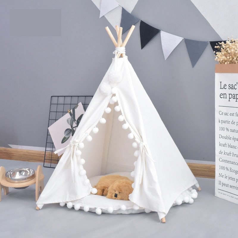 Haustier Haus Nette hund zelt außerhalb zelt Haustier Hund Haus Zwinger Waschbar Zelt Welpen Katze drinnen draussen Tragbare Tipi matt 2 arten
