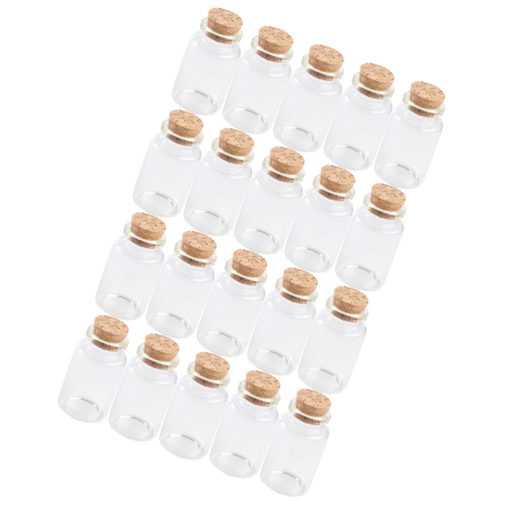 20 stücke Kork Glas Flaschen Mini wünschen Flasche transparent Wünschen Gläser Tragbare Lagerung Flasche Tee Subpacking Flaschen für Heimat Party