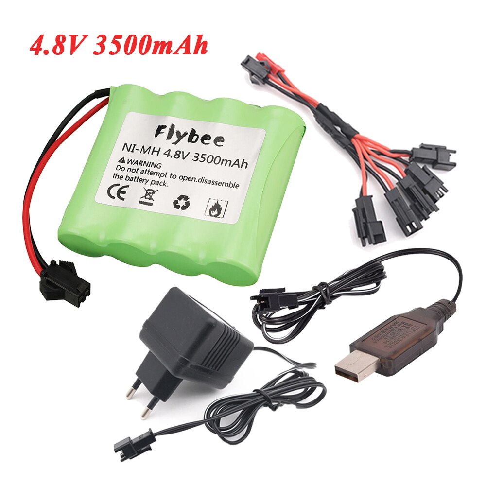 4,8 v Akku + ladegerät Für Rc spielzeug Auto RC Panzer RC Roboter Pistole 3500mah Ni-Mh Akku AA 4,8 v 3500mah Batterien Pack
