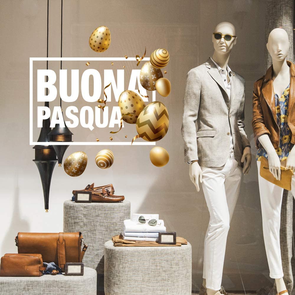 Kin UVPQ0021 Ostern fenster aufkleber Zauberstab Aufkleber größe 50x40 cm-vitrinen speichert für Ostern, Aufkleber,