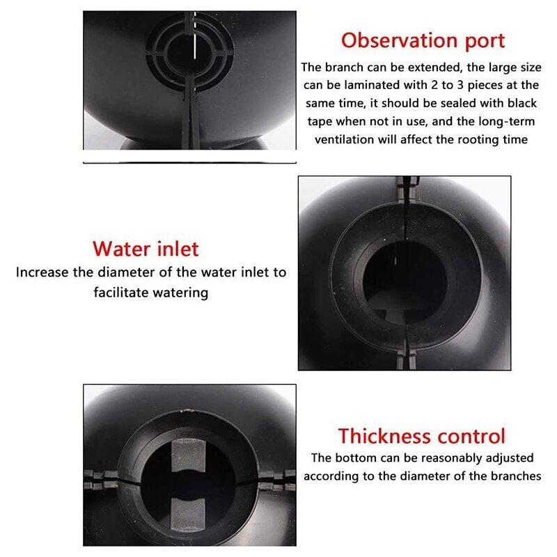 Anlage Verwurzelung Kasten Hochdruck Ausbreitung Ball Pfropfen Gerät Garten Pfropfen Anlage Wurzel Regler S, Schwarz x 10