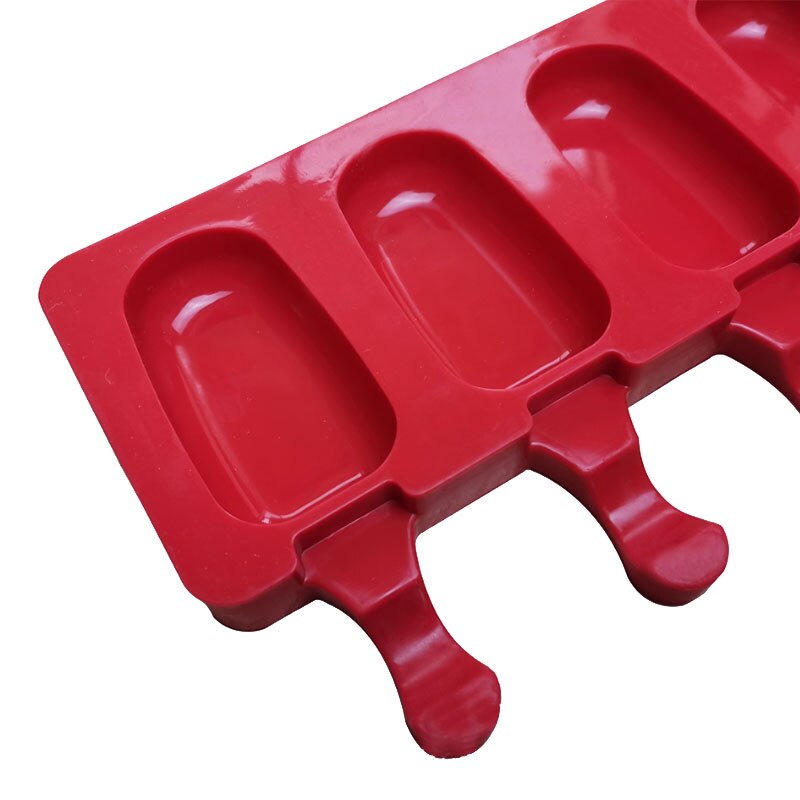 Silikon sicle Formen, 4 Hohlräume Hausgemachte Eis bilden Oval mit 50 Holz Stöcke für DIY Eis, verrotten, 2 Pack