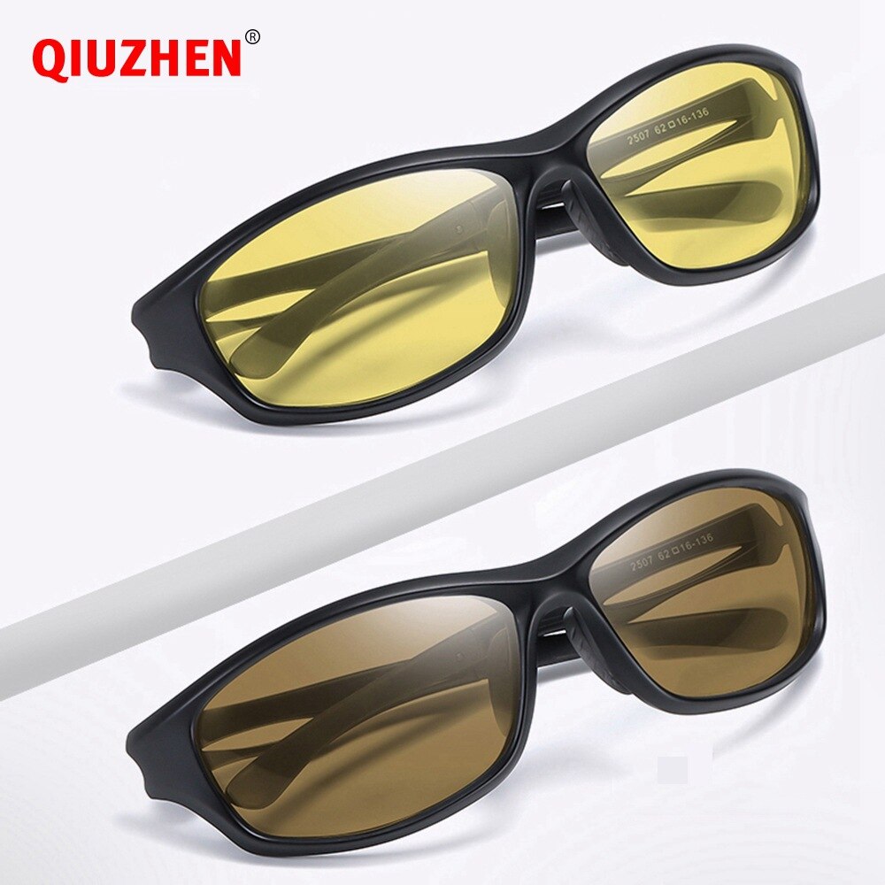 Herren Tr90 Sport Photochrome Sonnenbrille mit Polarisierten Objektiv Schild Nachtsicht Gläser für Fahren Anti Blendung Nacht Brille