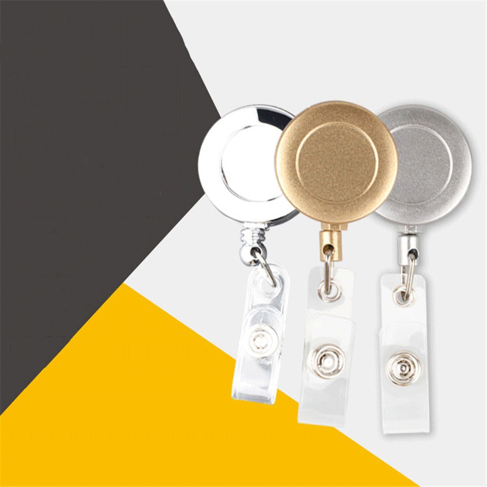 Nette Metalic Farbe Versenkbare ziehen Schlüssel Ring Ich würde Abzeichen Spule Halfter Krankenschwester Name Schild Karte Halfter Abzeichen Halfter Clip Büro liefert