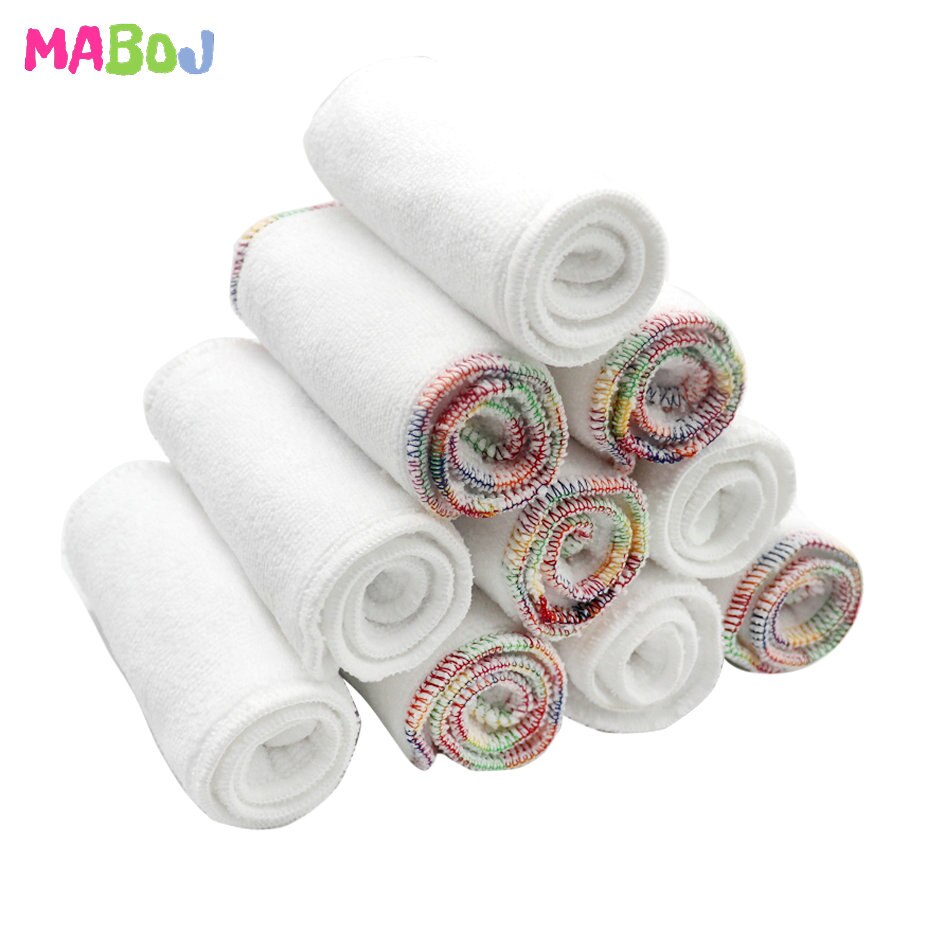 Mikrofaser Windel Einsatz viel 10 stücke Waschbar Wiederverwendbare Ökologische Baby Tuch Windeln Tasche Windel Abdeckung Einsätze 3 Schichten eins Größe