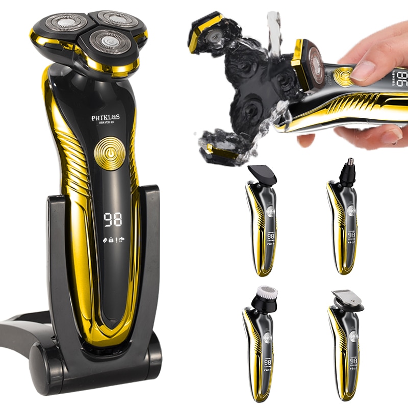 Elektrische Rasierer Für Männer Wiederaufladbare Männer Elektrischen Rasierer USB 3 Klingen Tragbare Wasserdicht Rasieren Maschine ZOZEN Elektrische Rasierapparate