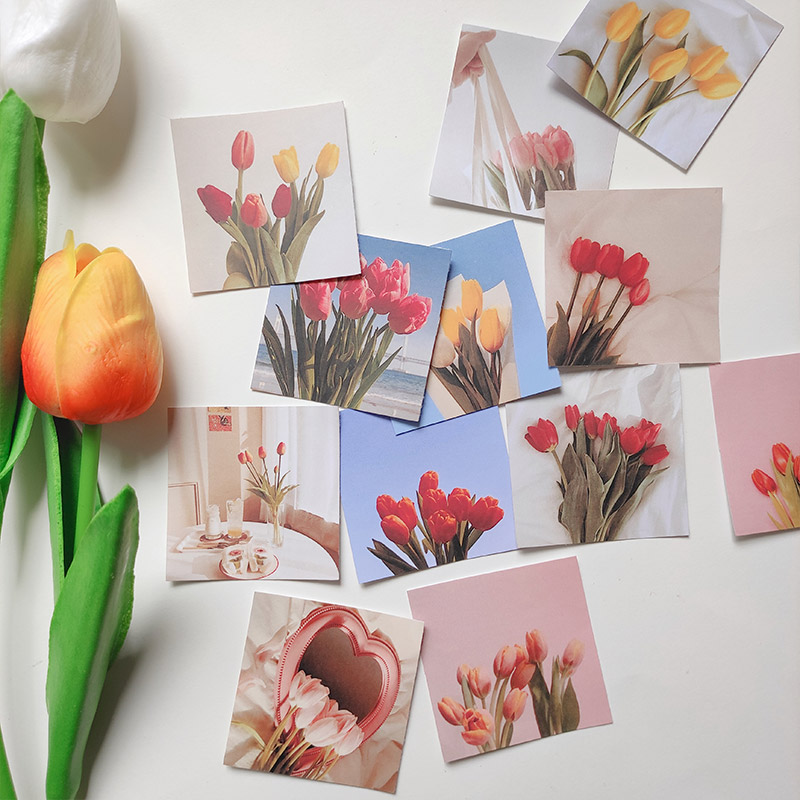 3 arten Neue Tulpe blume serie aufkleber DIY scrapbooking Album tagebuch Handy, Mobiltelefon Computer abdichtung glücklich planen dekoration aufkleber