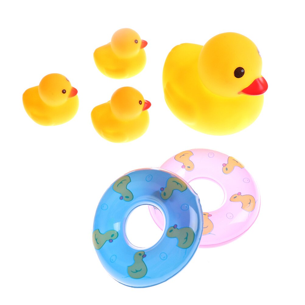 4 teile/satz Gelbe Gummi Ente Ducky Baby Schlecht Spielzeug Wasser Schwimm freundlicher Wasser Spielzeug freundlicher quetschen Klang Quietschende Schwimmbad