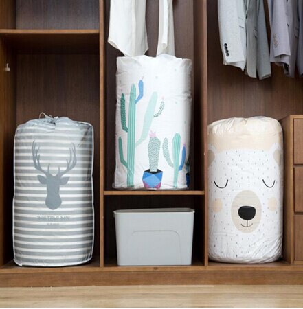 Decke Lagerung Tasche Faltbare Kleidung Decke Organizer Kleiderschrank zur Seite fahren bündeln Tasche Reise Gepäck Zubehör