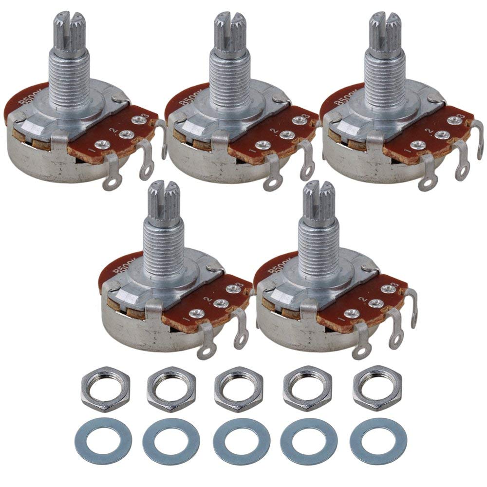 Volle Größe B500K Topf Teilt Welle Potentiometer Tonne Töpfe für Gitarre Bass Pack von 5