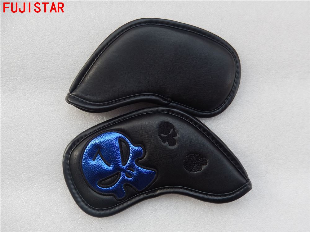 FUJISTAR Golf Bügeleisen Headcovers PU Leder Schädel Golf Eisen einstellen Abdeckungen #4-9PAS/9 stücke einstellen
