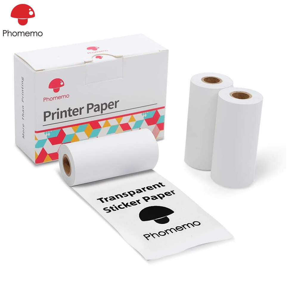 Phomemo Druckbare transparent Thermische Papier für Phomemo M02/M02S/M02Profi Drucker Selbst-Klebstoff Aufkleber Papier Rolle Klebe papier