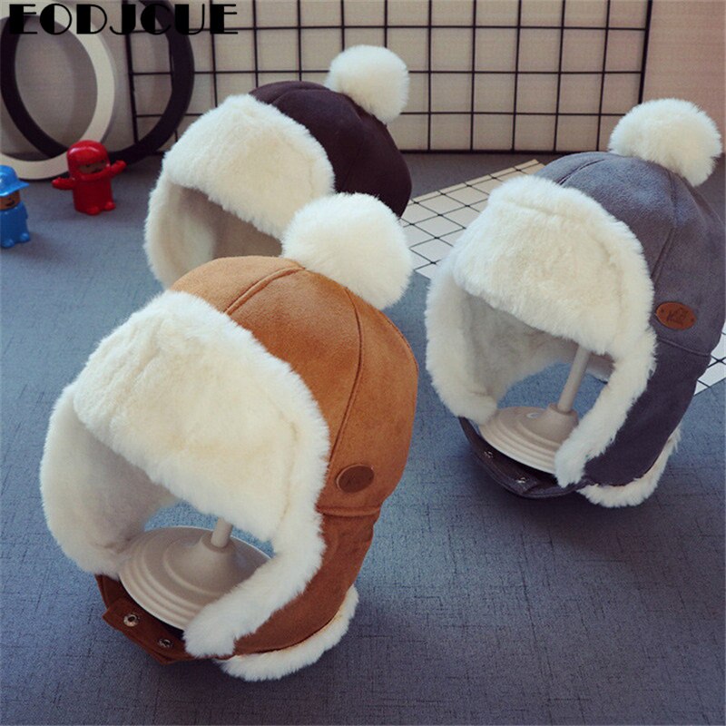 freundlicher Mützen Winter Warme Baby Bomber Hütte Art Gestrickte Hütte freundlicher Mädchen Weibliche Dicker Warme Kappen ändern Für 2-6 jahre alt