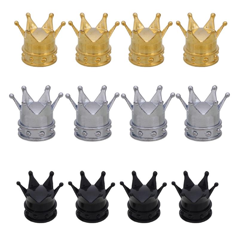 4 teile/satz Universal- Krone Stil Auto Reifen Luft Ventil Stengel Kappen Auto Rad Stengel Luft Ventil Staub Abdeckungen Motorrad Auto zubehör