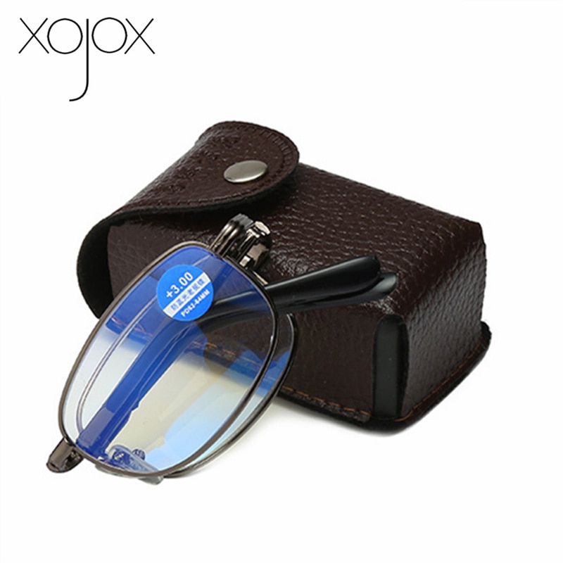 XojoX Anti-Blau Gefaltet Lesebrille Frauen Männer Tragbare Hyperopie Brille unisex Metall Presbyopie + 1,0 1,5 2,0 2. 5 3,0 3,5