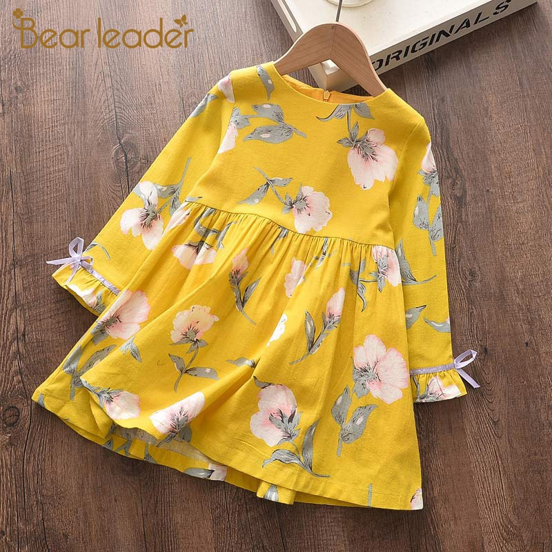 Bär Führer Mädchen Blumen Kleid Neue Herbst Blumen- Baby Outfits freundlicher Beiläufige Kostümich freundlicher SchöNe Kleidung