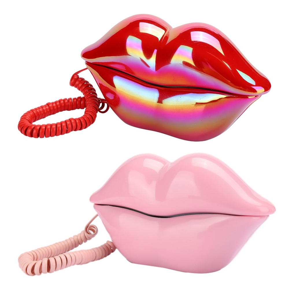Stilvolle Lippen bilden Telefon Rosa Telefon Schreibtisch fest Verdrahtete Telefon Mund Telefon Festnetz Telefon für Heimat Sekretariat Hotel