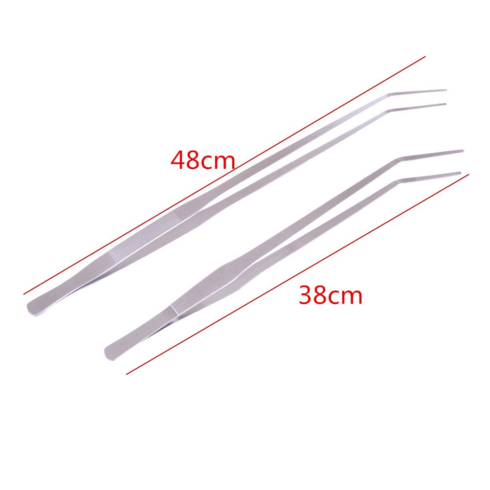 38cm/48cm Aquarium Live-Panzer Gerade Kurve Anlage Pinzette Edelstahl Lange Zange Pflanzen Garnelen Riff Panzer krumm Pinzette