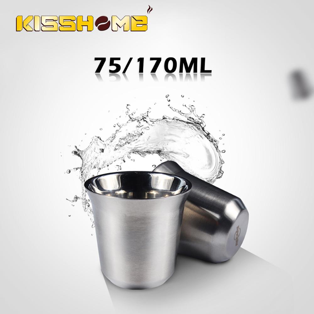 Edelstahl kaffee Nescafe Doppel Zauberstab Thermo kapsel kaffee tasse kaffee becher Nespresso tassen Espresso tasse Isoliert Kaffee Becher