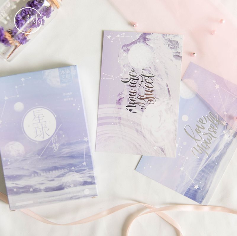 30 blätter/einstellen Kreative Lila Planeten Postkarte/Gruß Karte/Wünschen Karte/Weihnachten Karte