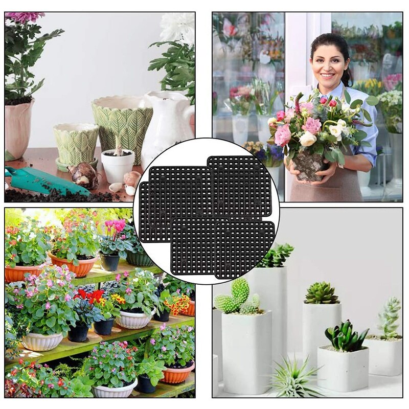 100 stücke von Blumentopf Gittergewebe Kissen Platz Boden Gittergewebe Kissen Bonsai Boden Gittergewebe Kissen 1,77x1,77x0,05 Zoll