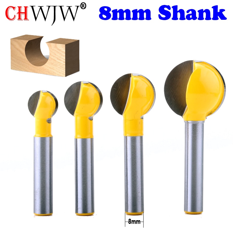 CHWJW 8mm Schaft 1 PC Ball Ende Runde Carving bisschen Router bisschen holzbearbeitung Router Bits hartmetall bisschen Holzbearbeitung