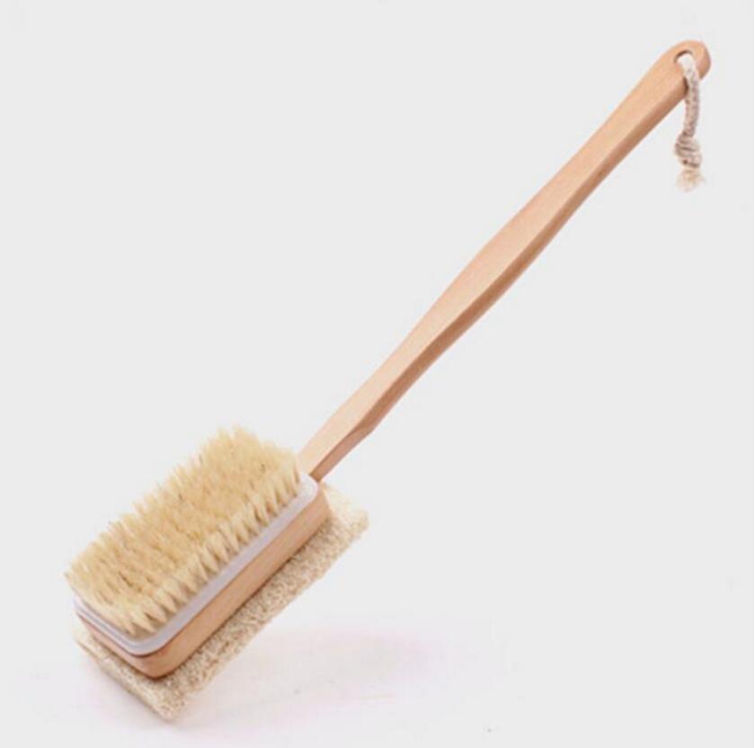 Neue Natürliche Holz Dusche Körper Schlecht Pinsel Massagegerät Weichen Borsten Luffa Schwamm Schlecht Dusche Spa Wäscher SY17D5