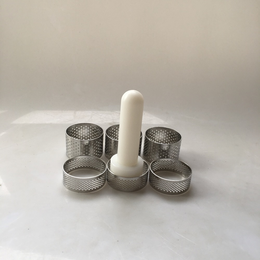 10 stücke/5cm/2 Zoll Runde edelstahl 304 perforierte nahtlose torte Ring Quiche Torte Ring torte Pfanne Kuchen tarte Ring mit See torte MJ72203