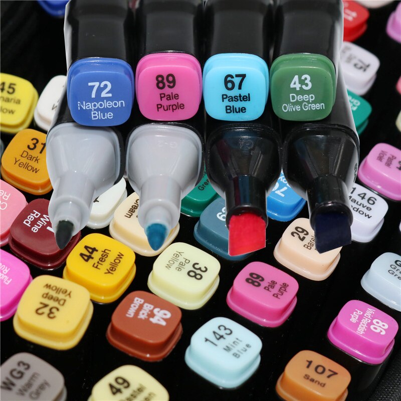 Marker Farbe Kunst markieren einstellen doppel kopf 30/40/60/80 Künstler Skizze fettige alkohol basierend markieren Animation Comic Schüler Art