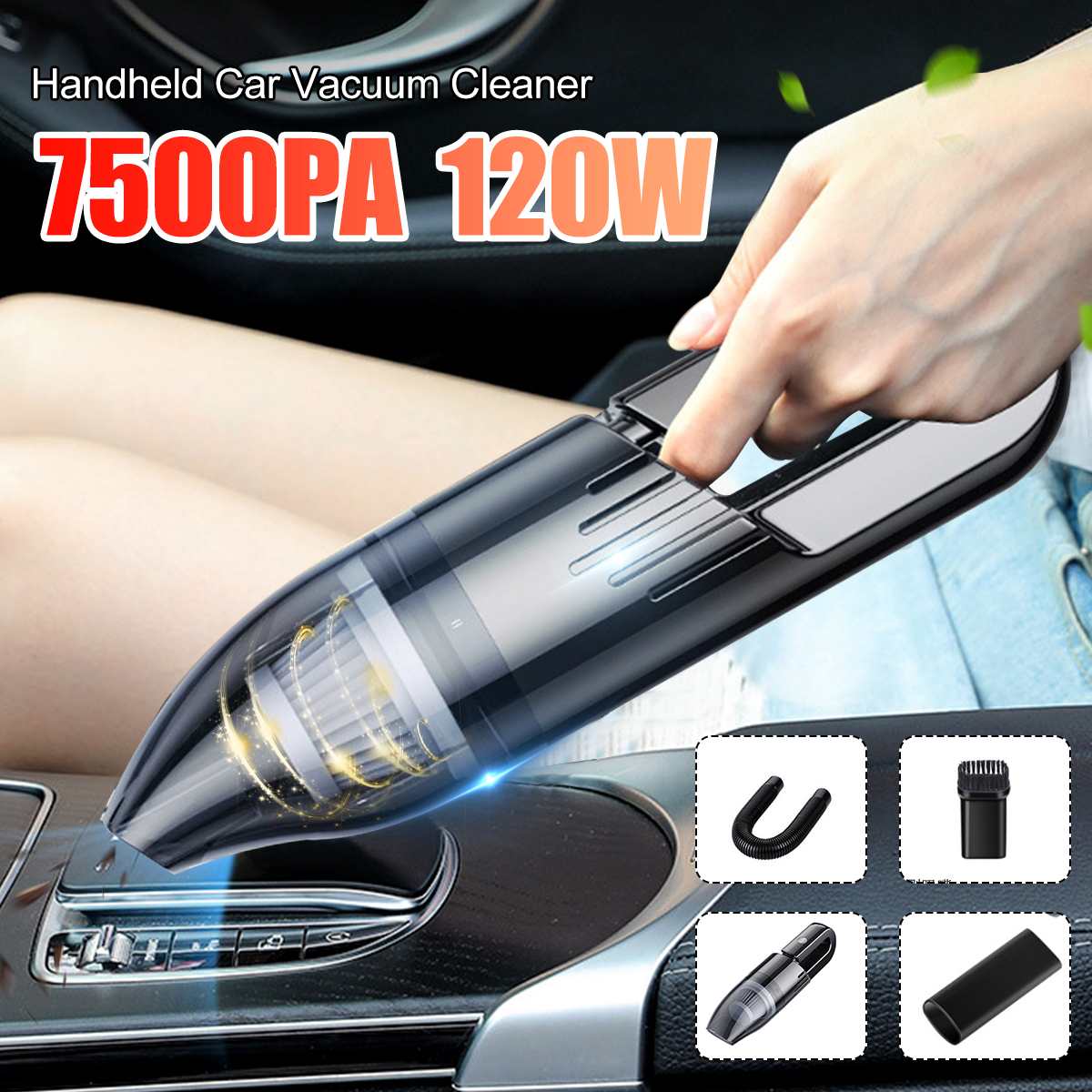 120W Tragbare Staubsauger Auto Geräuscharm Handheld Für Auto Staubsauger Auto Reiniger Nass Trocken Für Auto Heimat 6000Pa