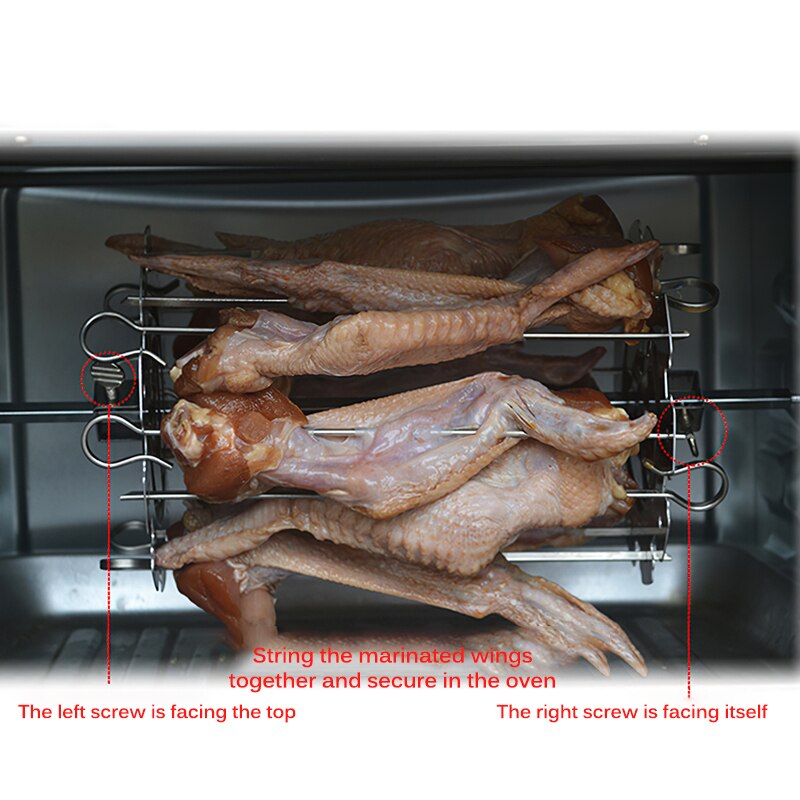 HEIßER-Edelstahl Gegrillte KäFeige BBQ Röster Grill Kebab Hersteller Fleisch Spieß Maschine BBQ Grill Küche Luft Friteuse Zubehör