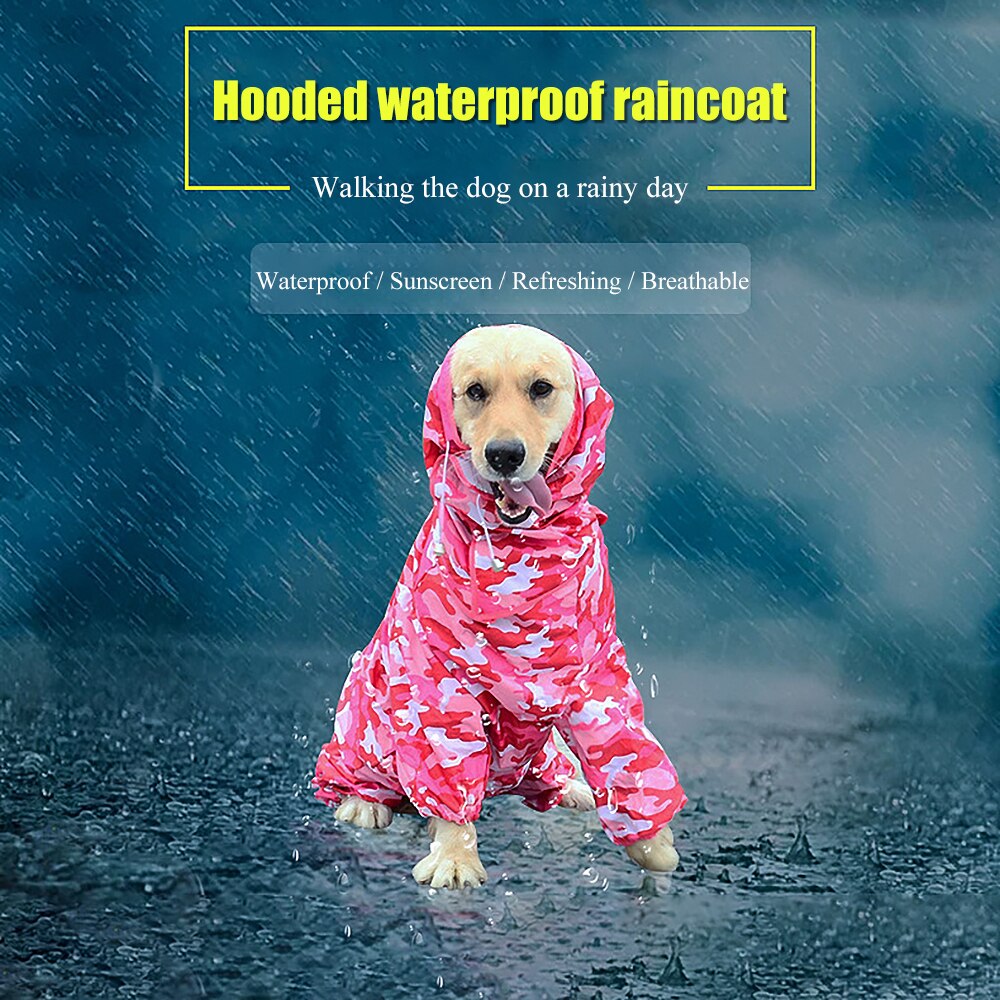 Haustier Regenmantel Hund Regenmantel Kleidung Wasserdichte Regen Gesamt Für Große Mittel Hund golden Retriever Außen Reflektierende Haustier Kleidung