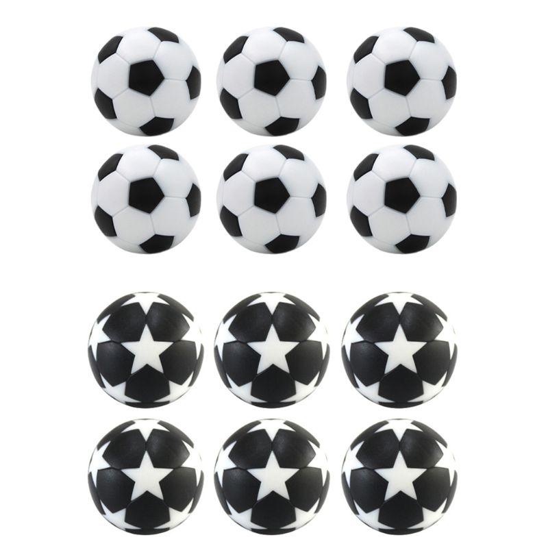 6 stücke 32mm Tabelle FußBall Foosball Fussball FußBall Maschine Zubehör Ersatz Mini Schwarz und Weiß Ball freundlicher drinnen Spiele