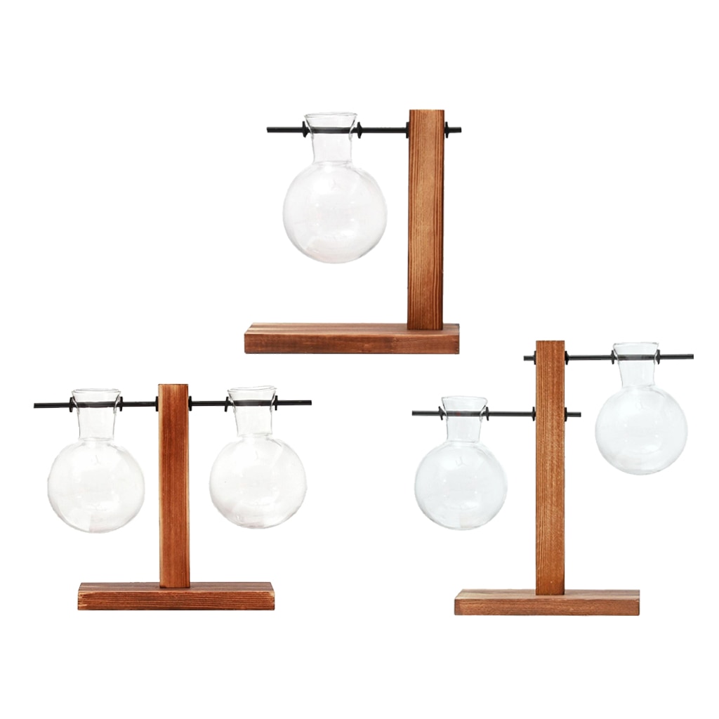 Terrarium Pflanzer Birne Glas Vase Wasser Pflanzen Ausbreitung Stationen Hydrokultur Pflanzen Mit Holz Ständer Garten Hochzeit Dekor