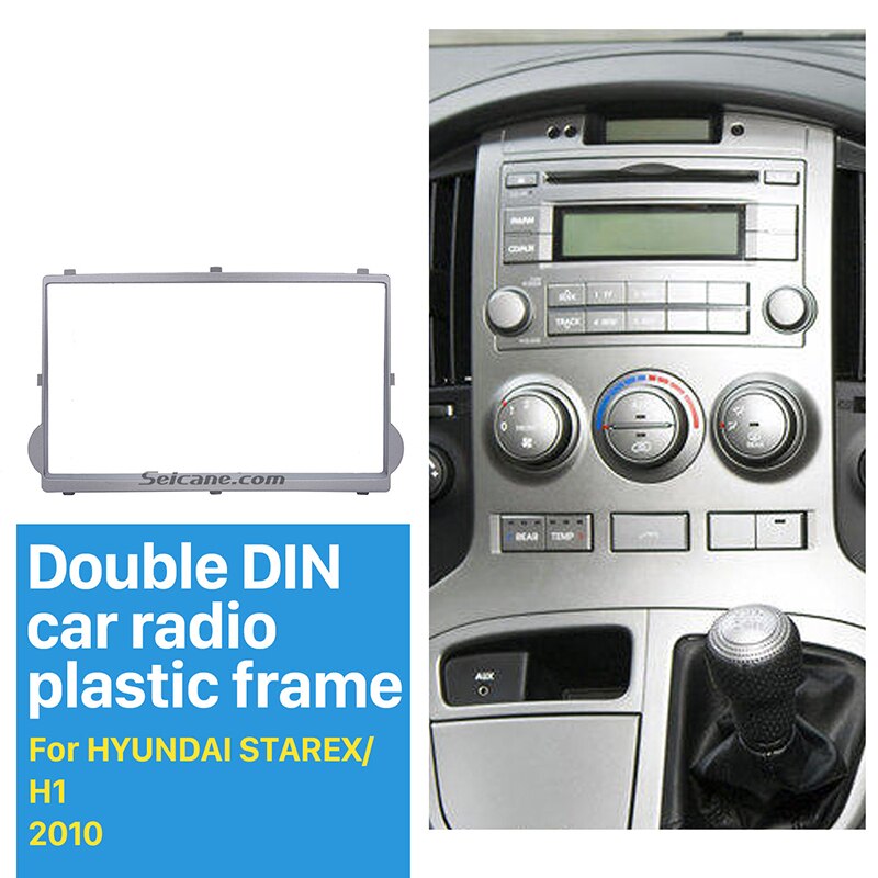 Seicane Silber 2 Lärm Auto Radio Faszie für HYUNDAI STAREX H1 DVD Stereo Spieler trimmen Installieren Rahmen Bindestrich Bausatz