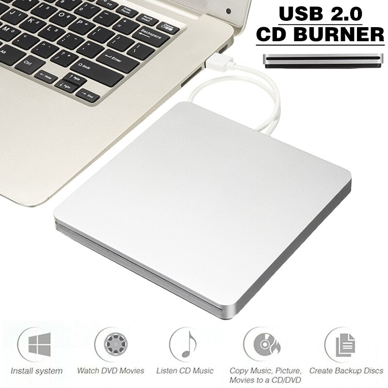 1 Stck Schlank Externe DVD/CD Stock Brenner USB 2,0 Schriftsteller Rabatt-Spieler Disk Leser DVD für Laptop PC Tablette Tragbare Zubehör