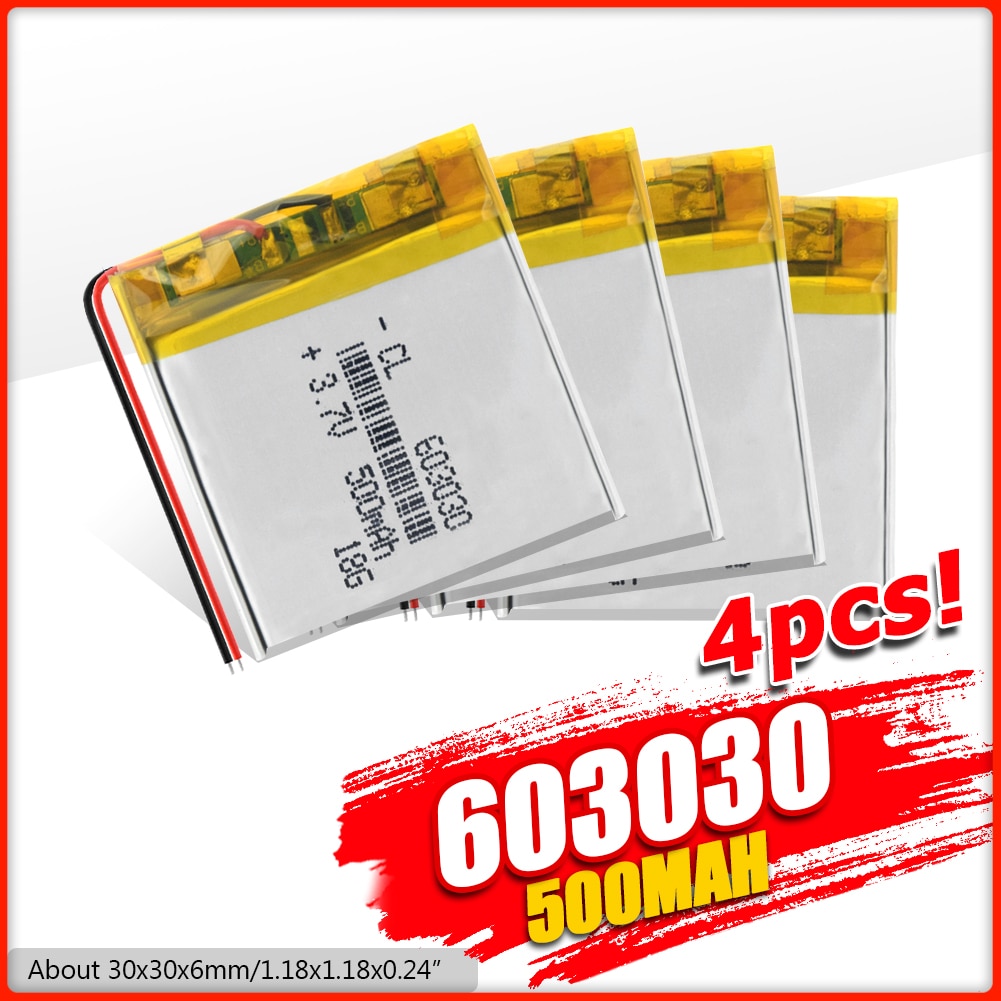 603030 500mAh 3,7 V li-an batterie li Polymer Lithium-batterie für MP3 MP4 GPS DVD Recorder Clever Uhr Energie Bank