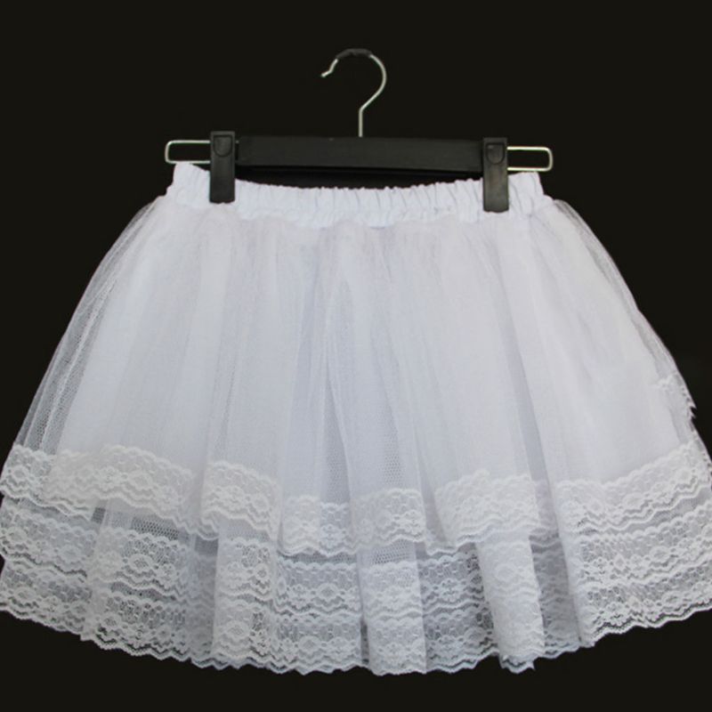 Mädchen Ballett Felsen Unterröcke Cosplay Dienstmädchen Tragen Lolita Pettiskirt Kurz keine Reifen Petticoat 3-schicht Dicke Petticoat