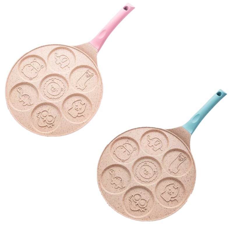 Ebene Gesicht Pfannkuchen Pfanne Spaß 7 Löcher Pfannkuchen Omelett Pfanne Antihaft Beschichtung Pfannkuchen Pfanne Multifunktions Frühstück Topf Waffel Backen