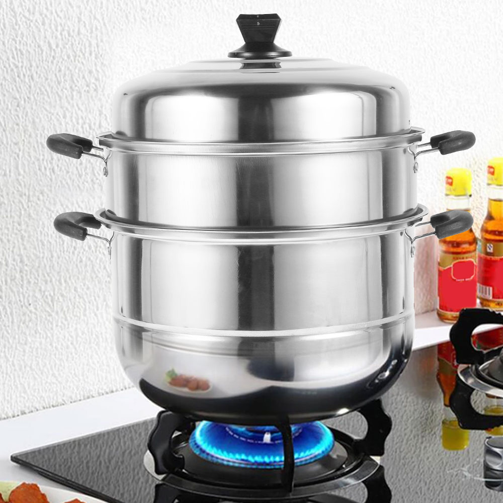 Küche Edelstahl 2/3 Schichten Dampfer Topf Multifunktionale Suppe Dampfenden Topf Universal- Töpfe Für Induktion Herde Gasherd
