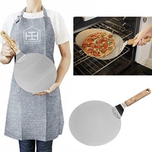 Edelstahl Anti-verbrüHenne Pizza Spachtel Pfanne Tablett 10 zoll Pizza Platte Runden Erzähler Kuchen Schaufel Backofen Küche Backen gebäck Werkzeuge