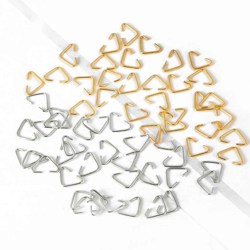 100 stücke Dreieck Schleifen springen Ringe 6x10mm Teilt Ringe Schmuck Stecker Erkenntnisse Zubehör für Schmuck Machen