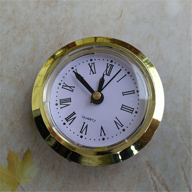 5Stck Durchmesser 50MM Gold Rand Gebaut-in Uhr Werkzeuge Quarz Einsatz Uhr DIY Uhr Zubehör mit Arbic und Römische Zahl