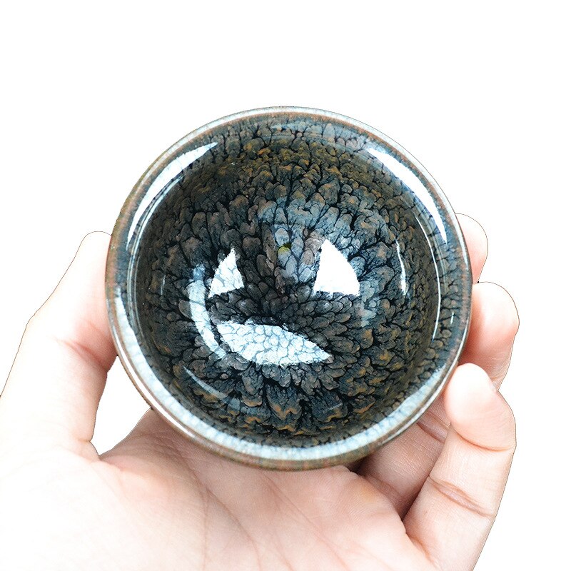 Jianzhan Kordelzug oben Chrysantheme 8.8*5,4 Persönliche Einzigen Tasse Sammeln Tee Tasse Kaffee Tasse Wasser Tasse Tee tasse einstellen