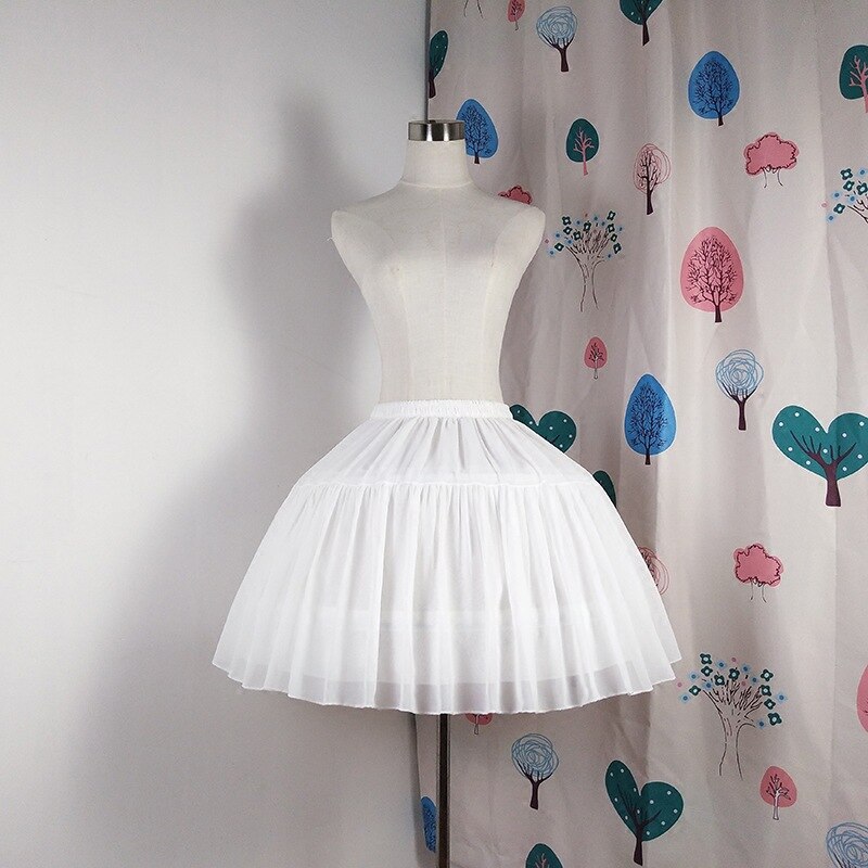 Lolita Cosplay Chiffon Kurze Petticoat Frauen Schwarz Petticoat Hochzeit Zubehör
