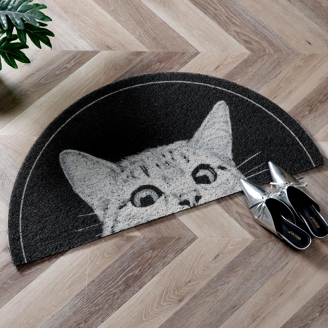 PVC Eingang Fußmatt drinnen Karikatur Katze Halbe Runde Nicht-Unterhose Tür matt Flur Willkommen Boden Matten Schlecht Teppich Küche bereich Teppich
